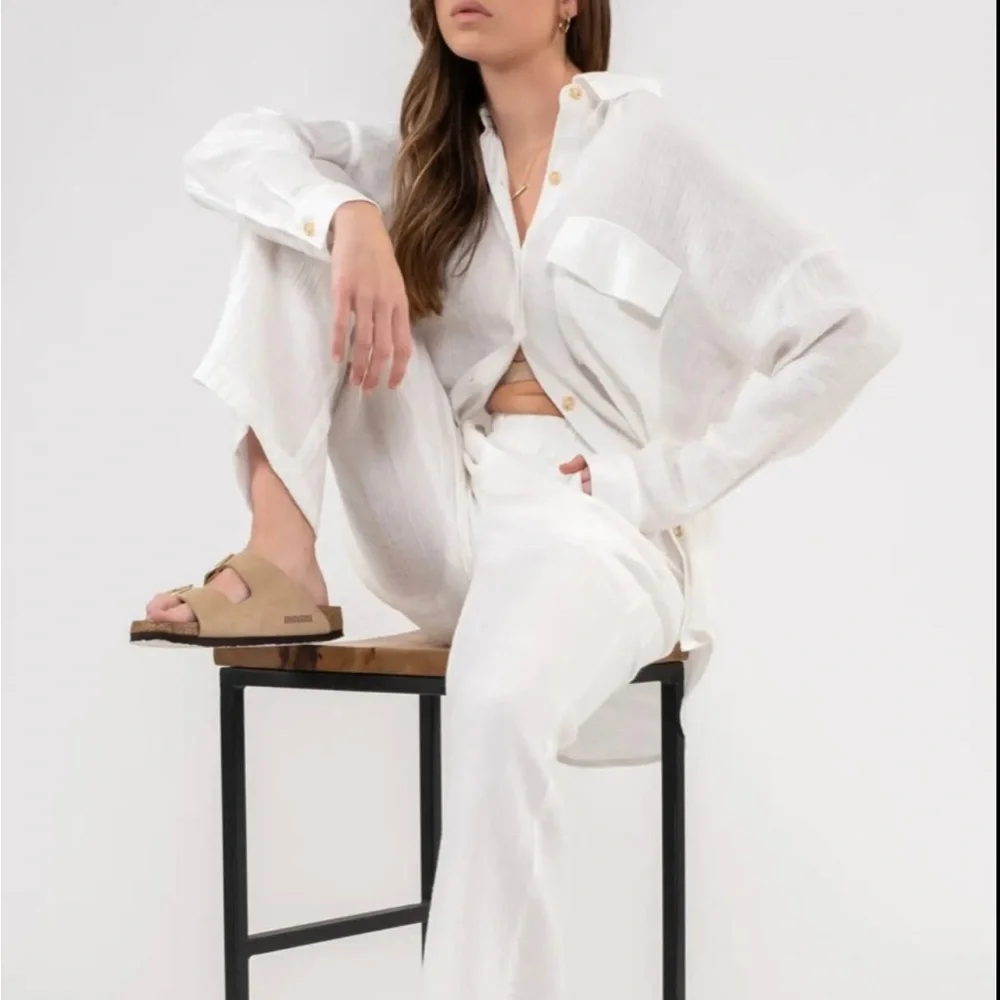 5 for $20 SALE! Lightweight white button up - Picture 2 of 5